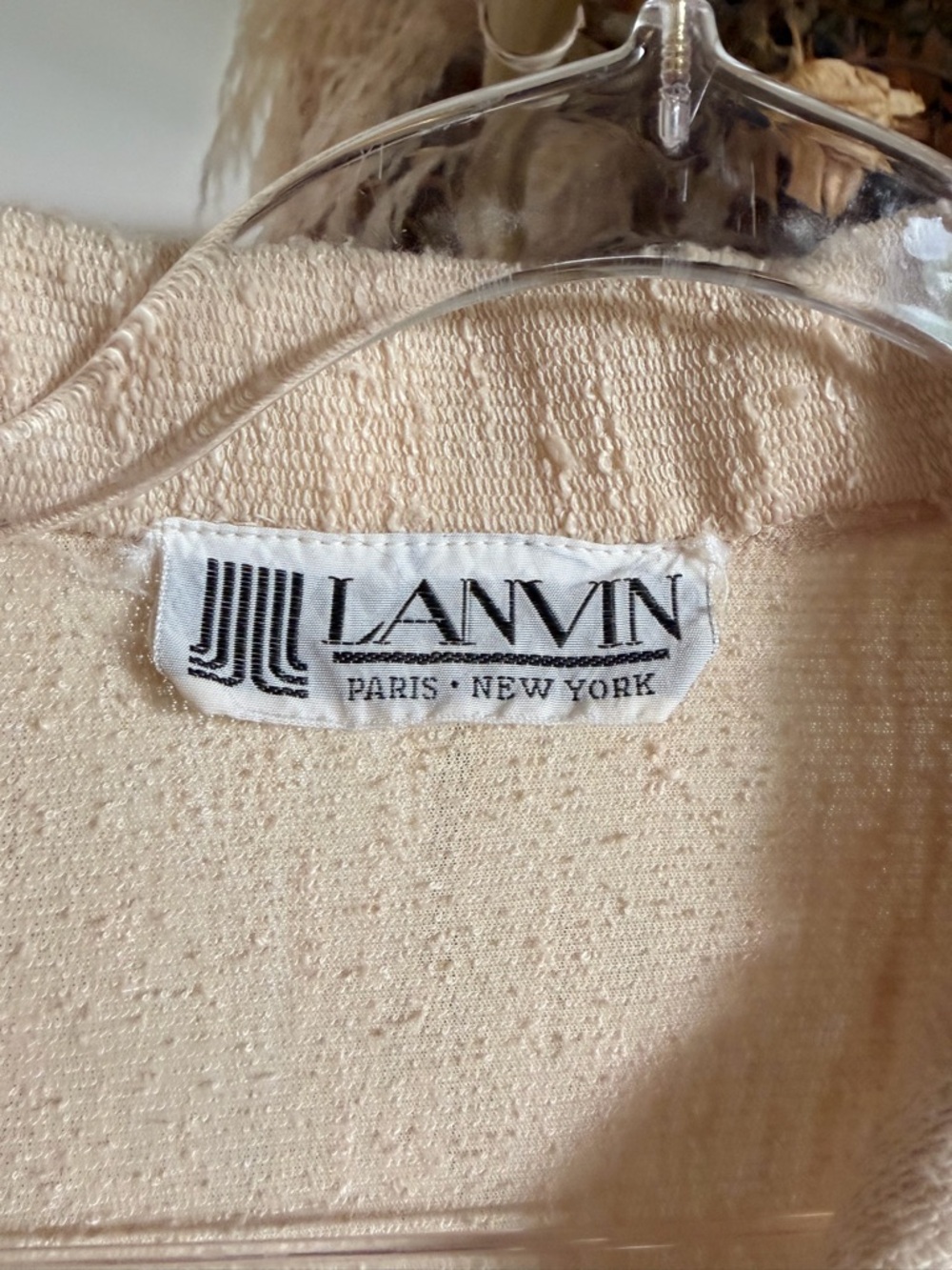 Vintage Lanvin Beige Cream Long-Sleeve Dress with Tie Waist - Picture 4 of 6